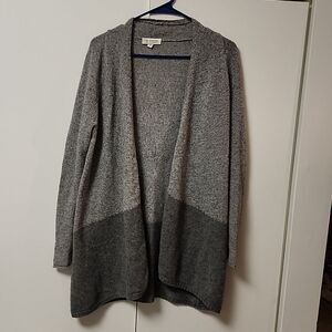 Kinross womens cashmere cardigan sz small grey color block duster fall comfort